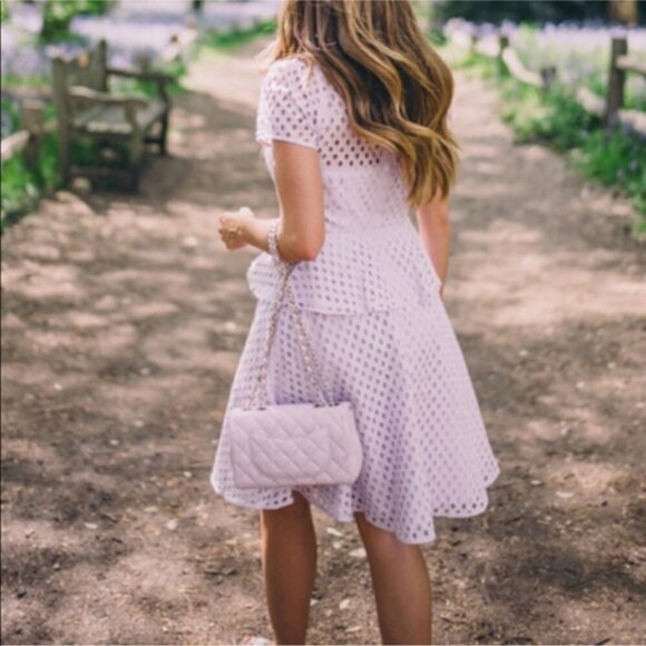 NWT Banana Republic Dress Lace Eyelet Peplum Lavender Pruple Violet Plus Spring - Picture 4 of 15